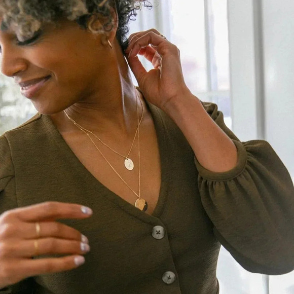 Capricorn Boho Beaded Gold Zodiac Disc Necklace - Picture 2 of 12